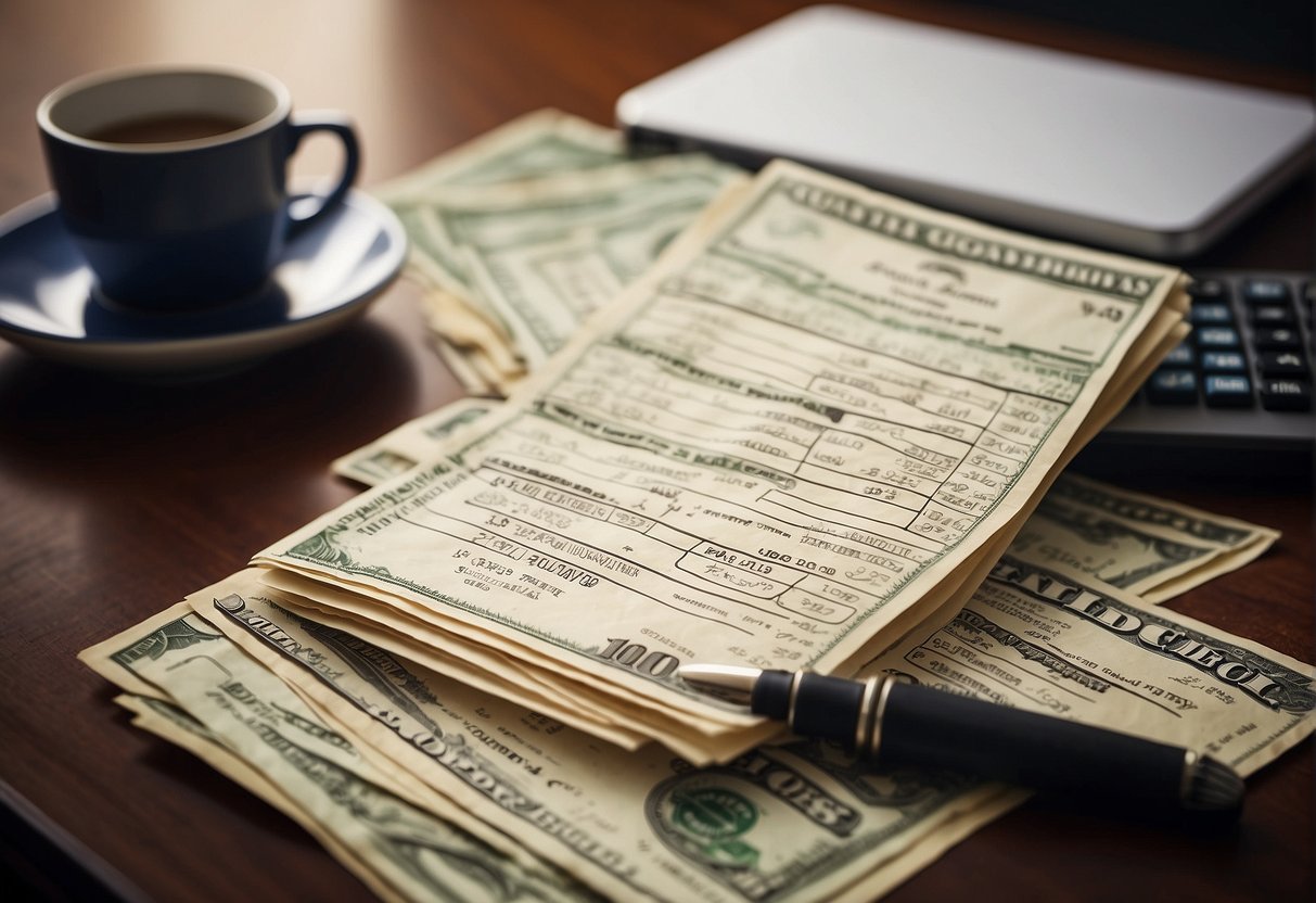 A sports journalist's paycheck sits on a desk, with numbers indicating varying salaries and ranges