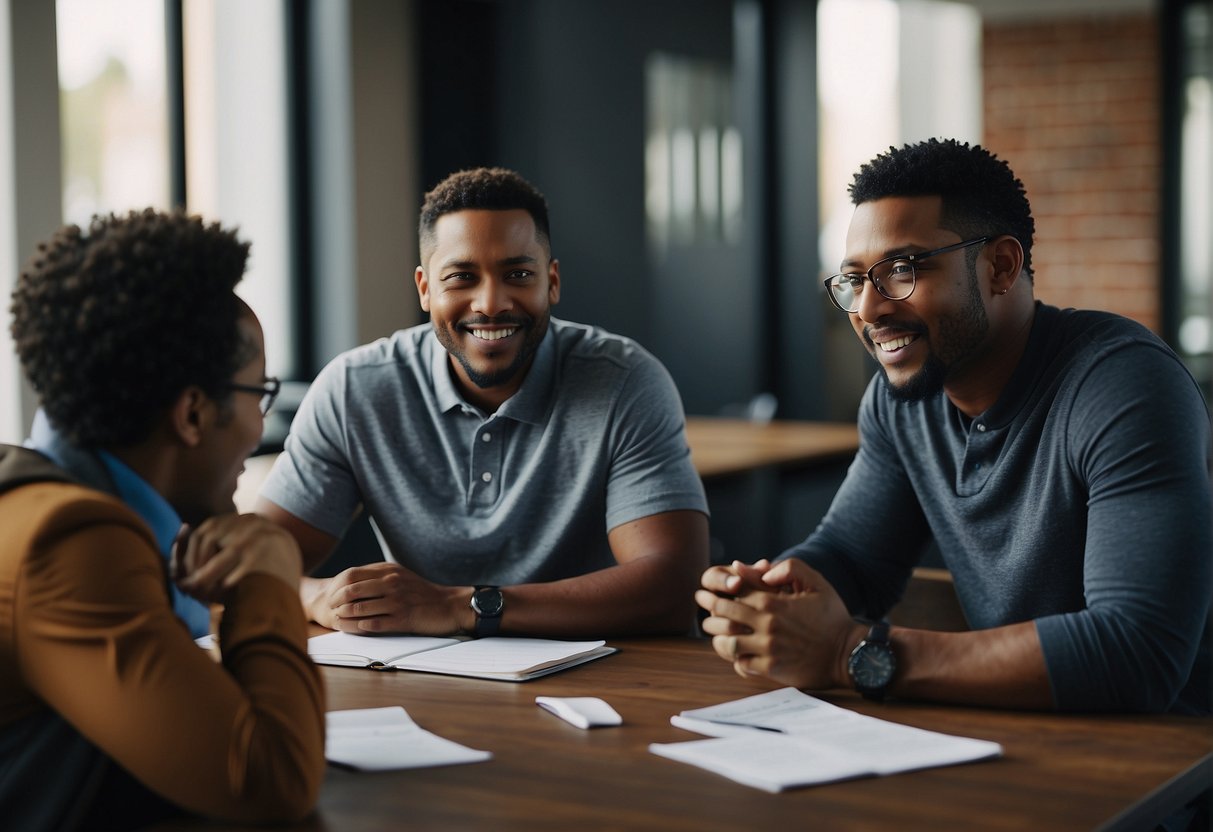 A group of black sports journalists gather to discuss and advocate for diversity and representation within their industry. They are seen engaging in passionate conversations and planning strategies for change