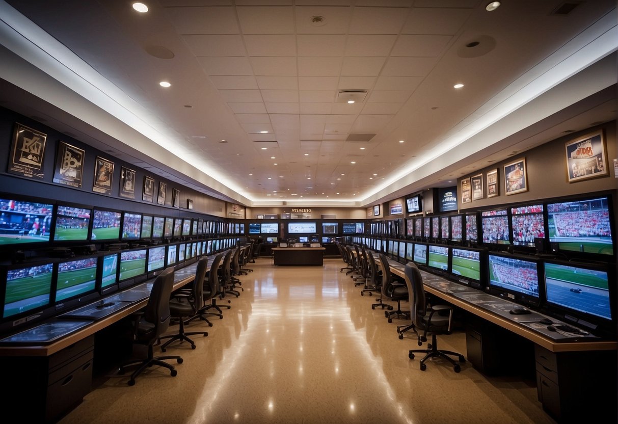 The Hall of Fame Operations is a bustling hub of activity, with sports memorabilia adorning the walls and a constant stream of broadcasting equipment being utilized