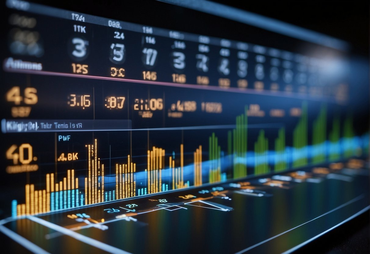 A graph displaying ratings and viewership data for sports media