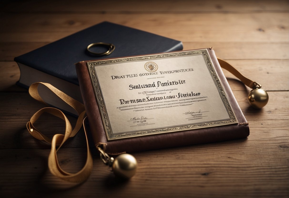 A diploma with "Skills and Competencies degree in sports journalism" displayed prominently on a wall