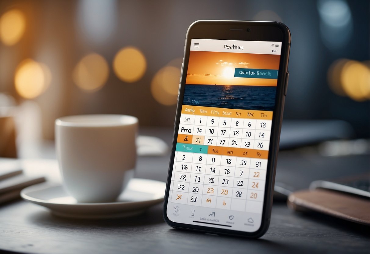 A calendar app with sports logos, dates, and times for podcast scheduling