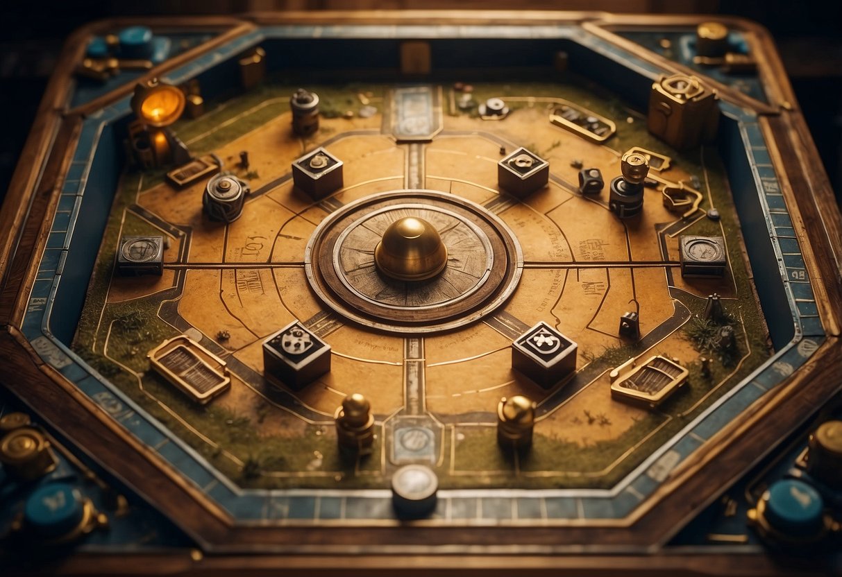 A game board with strategic mechanics, player engagement elements, and deep dive breakdowns. Visualize complex strategies and interactive gameplay